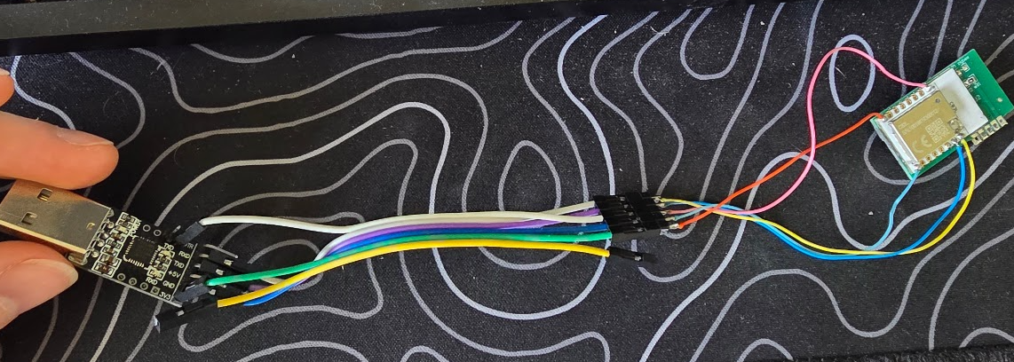 Flashing points wired to TTL serial converter